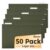 SUNEE Hanging File Folders Legal Size, 50 Pack File Folders 1/5-Cut Tabs, Green, Stay Organized for Your Home and Office Bulk File and Documents