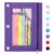 SUNEE Pencil Pouch for 3 Ring Binder, Large Zipper Pencil Case with Clear Window, 3 Reinforced Grommets, Binder Accessories for School and Office Supplies Storage, Purple