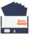 SUNEE Two Pocket Folders, 50 Pack File Folders with Business Card Slot, Textured Paper, Fit Letter Size Paper, Paper File Folder for School Office Home Business, Navy Blue