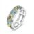 Sunflower Fidget Anxiety Rings 18k White Gold Plated Turquoise Sunflower Rotatable Spinning Rings for Women You Are My Sunshine Relieve Stress Birthday Jewelry Gift for Women Mothers-Size 11
