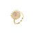 Sunflower Ring for Women – Adjustable Flower Fidget Ring | Copper Electroplated Rotating Statement Ring, Floral Fashion Jewelry for Everyday Wear Gift White Gold Tone