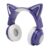 SUNGOOYUE Kids Cat Ear Headphones ABS Wireless and Wired Kids Headset Bluetooth 5.0 LED Lights Built in Mic 7 Hour Playtime Adjustable Stereo for Ages 3 Plus Blue (Purple)