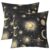 Sun Moon Throw Pillow Covers 20″x20″ Set of 2 Soft Boho Exotic Pillow Cases Cushion Covers For Living Room Bedroom Solar System Galaxy Astrology Space Decorative Throw Pillowcases for Sofa Couch Chair