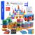 SUNNY AUNTIE Magnetic Tiles 100 PCS with 2 Cars – Magnetic Building Tiles STEM Toy for Kids Ages 3-8, Magnet Construction Set for Boys & Girls
