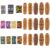 SUNNYCLUE 1 Box 31pcs Wood Hair Beads Cloth Hair Beads Fbaric Plastic Dreadlock Loc Oval Column Imitation Wooden Large Hole Braid Loose Spacers for Women Bracelet Necklace Braids Crafts Decoration
