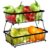 Sunnydaze 2-Tier Fruit Basket for Kitchen Counter – Metal Wire Rustic Storage Basket for the Countertop – Black – 15.25″ W