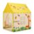 Sunny Meadow Kids Play Tent House, Yellow Animal Friends Themed Playhouse with Mesh Window, Indoor Outdoor Pop Up Tent for Boys & Girls
