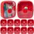 Sunnymove 12 Pack Red Apple Clear Makeup Bag, Cute PVC Transparent Cosmetic Pouch with Red Apple Embroidery, Small Waterproof Leather Travel Bag for Women, Teacher Appreciation Gift Set