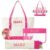 Sunnymove 3 Pcs Empty Mahjong Bags Set for Tiles and Racks Canvas Mahjong Carry Tote Bag Embroidered American Mah Jong Set Incl Tile Bag and Racks & Pushers Drawstring Bags(Pink,Buckle)