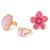 Sunongxin Gold Ring Set, Enamel Pink Flower Butterfly Pearl Ring 3 PCS