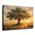 Sunset Money Tree Dollar Bills Wall Art (Framed,12×18 inch)