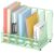 SUPEASY Desk Organizers Metal Desk Magazine File Holder with 5 Vertical Compartments Rack File Organizer for Office Desktop, Classroom, Home Workspace, Green