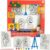 Super Mario Canvas Painting Kit for Kids, 3 Preprinted Mini Canvases for Painting, Easel, 6 Paint Pots and Brush, Acrylic Paint Set for Children