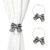 SUQ I OME Lace Pearl Magnetic Curtain Tiebacks 2 Pack Tie Backs for Curtains Bow Pearl Curtain Holdback Clips Curtain Buckle Clips Drapery Tiebacks for Home Office Window Decoration,Black
