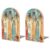 Surfboard Palm Tree Wood Bookend for Shelves 1 Pair