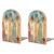 Surfboard Palm Tree Wooden Bookends for Shelves