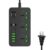 Surge Protector Power Strip 3 Outlets, 6.56ft Flat Plug Extension Cord with 6 USB Ports (2 USB C), 3000w Flat Plug Power Strips with Surge Protection for Home Office Dorm Room Gaming