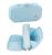 Surpop Large Canvas Pencil Case with Handle, Double Zippers, Aqua