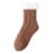 SU YING KE Women Plush Fleece Lined Slipper Socks Warm Cozy Cable Knit Winter Socks (Brown)