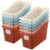 Suzile 12 Pcs Interlocking Plastic Book Bins Bulk, Boho