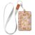 Sweet Pink Strawberry Pancakes PU Leather ID Badge Holder with Lanyard Deta