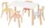 Swegrow Kids Table and 4 Chairs Set, Wooden Table and Chairs for Kids & Toddler，Kid Wooden Furniture for Playroom/Home/Daycare (White/Pastels)
