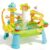 SwinKate Upgraded 4-in-1 Sand Water Table for Toddlers 1-3, Kids Sensory Table with Electric Water Pump & Sun Flower Faucet, Play Kitchen Sink with Food Accessories, Fishing Toy ‒ Adjustable Height