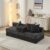 swxlylsfq Comfy Convertible Folding Mattress Couch, Floor Sofa Bed, Chenille Floor Sofa with Armrest, Floor Sofa Lounge Couch for Living Room Bedroom Lounge Studio-Black