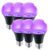 Sxminer 10W UV Black Light Bulbs, 395nm Wavelength A19 LED Blacklight, 100W Equivalent, E26/E27 Base, 360° Glow Effect, Non-Dimmable, for Halloween Decorations Glow Parties Fluorescent Posters, 6-Pack