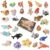 SYEFKJSA 30 Pcs Mini 3D Printed Animal Figurines Set, Flexible Articulated Fidget Wigglitz Animals Toys, Desk Decor,Birthday Gift, Party Favors, Gifts for Kids Students Carnival Prizes Rewards