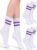 Syhood 2 Pairs Crew Socks Cozy Casual Cotton Breathable Socks for Women Retro Athletic Unisex (White Purple)