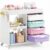 SYKIARIOL Craft Organizers and Art Supply Storage, Art Cart, Rolling Cart with 4 Drawers & Metal Pegboard, 5 Hooks, Cute Macaron Color Magnets for Craft Room, Office, Classroom, Ice Cream