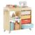 SYKIARIOL Rolling Organizer Storage Drawer Cart with 4 Drawers & Pegboard Panels,Printer Stand with Wooden Tabletop & Hanging Hooks,Multifunctional Storage Cabinets for Office & Living Room,Macaron