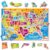 SYNARRY Large USA Wooden Puzzles for Kids Ages 3-5, Learning United States Map Puzles for Kids Ages 4-6, Wood Jigsaw Puzzles Educational Games Toys Gifts for Boys Girls Ages 3-8
