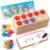 SYNARRY Wooden Ten-Frame Set Math Manipulatives for Kindergarten Classroom Elementary 1st 2nd Grade, Montessori Toys Gifts for 3-8, Addition and Subtraction Counters Math Games for Kids Ages 6-8