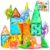 SYNCFUN Magnetic Building Tiles Dinosaur Set for Kids, 50PCS Including 5 Cute Dinosaurs, Educational STEM Toy for Boys & Girls Ages 3-5 4-8, Christmas Birthday Party Gift for Toddlers