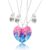 Synvexor 2-3 Pieces Interlocking Gradient Glitter Split Heart Pendant Necklace Set, Silver Plated Complementary Matching Symbol Wearable Ornaments, Adult Sentimental Coordinated Fashion Accessory
