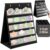 Tabletop Pocket Chart 14×17 Inch – 3 Page Flip Design 8 Sides Portable Sticker Display Stand Oxford Fabric Teaching Organizer for Classroom, Homeschool & Teacher Supplies(Patent Pending)