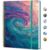 Taja Large Spiral Lined Journal for Women, 8.5″ x 11″ Notebooks for Work Collge Ruled, A4 Aesthetic Cute Journaling Notebooks for Writing, Plastic Cover, Galaxy Flow