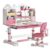 TAKEAUFLY Kids Desk and Chair Set, Height Adjustable 50° Tilt Desk (Pink)