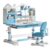 TAKEAUFLY Kids Desk and Chair Set, Height Adjustable Study Desk (Blue)