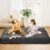 Takywep 2-in-1 Convertible Bean Bag Chair Bed, Memory Foam Sofa, Corduroy Cover-Queen-Dark Grey