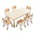 Takywep Adjustable Kids Table and 6 Chairs Preschool Activity Desk Set