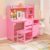 Takywep Kids Desk and Chair Set with Cork Board and Storage Cabinet, Pink