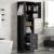 Tall Bathroom Storage Floor Cabinet, Freestanding Storage Cabinet Organizer with Built-in Shelf and Lower Two Drawers, Hook and Adjustable Shelf, for Bathroom, Living Room, Kitchen, Pantry (Black3)