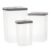 Tall Food Storage Containers Set of 3, Airtight Lids Clear BPA-Free Plastic