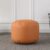 Tangerine Bean Bag Small Round Faux Leather Filled Footrest Bean Bag Floor Cushion Modern Corner Puff 30x20cm