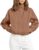 TAQCUX Womens Cropped Utility Funnel Neck Jacket Lightweight Casual Coat