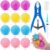 Tasdurian 12 Pcs DIY Stress Ball Making Kit, Colorful Blank Stress Pressure Product Skin with Vacuum Evacuating Device & Expander Tool Make Your Own Fidget Pressure Things for Adults (Grass Balls)