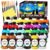 TBC The Best Crafts 24 Colors Acrylic Paint Set, 250ml (8.45oz) Each, Non-Toxic, Includes 10 Professional Brushes + Sponge + Painting Knife, for Canvas Wood Ceramic Rock Painting & DIY Crafts for Adults Artists